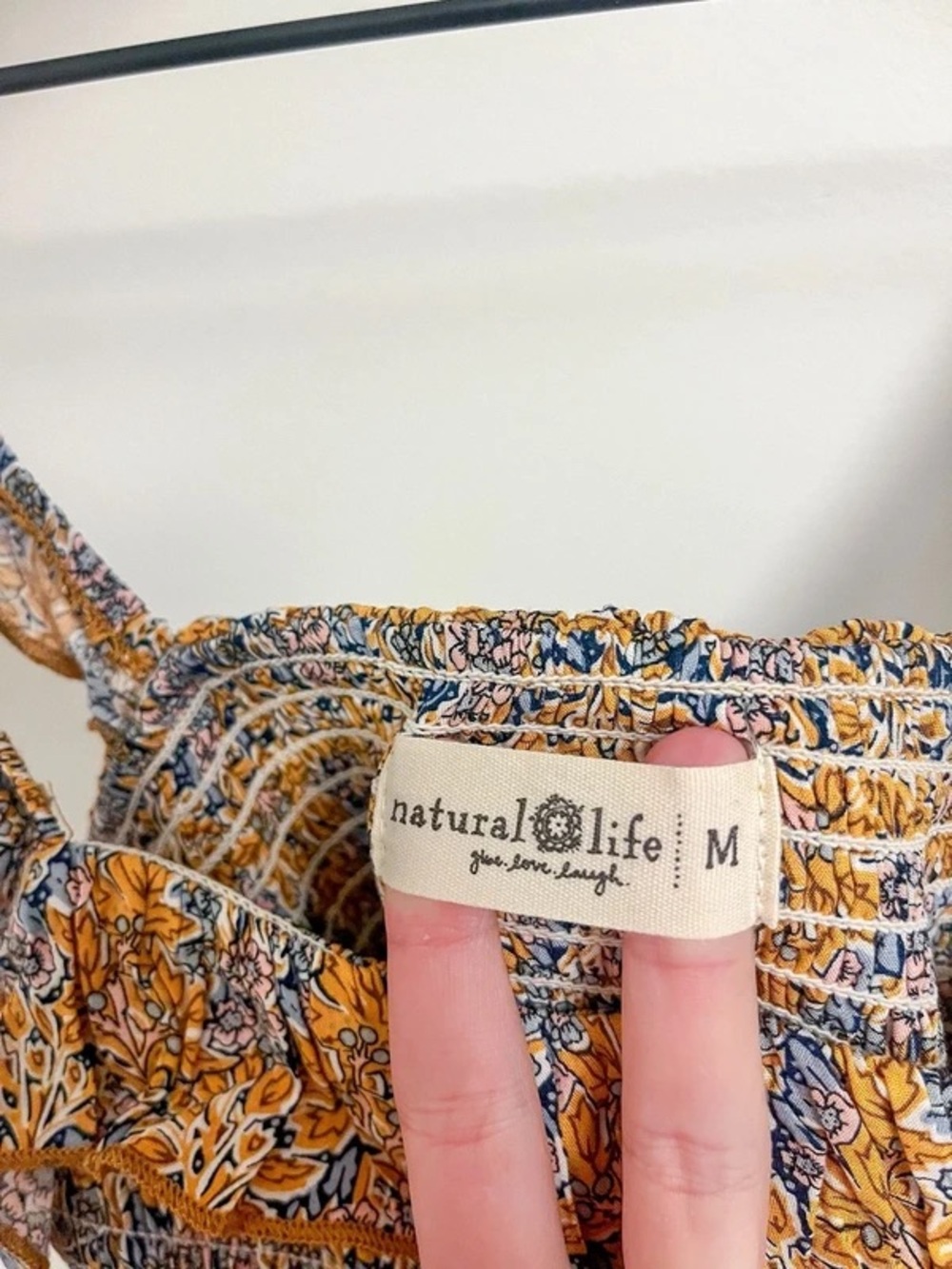 Natural Life 2 Piece Yellow and Blue Floral Skirt and Top Set - Picture 3 of 7